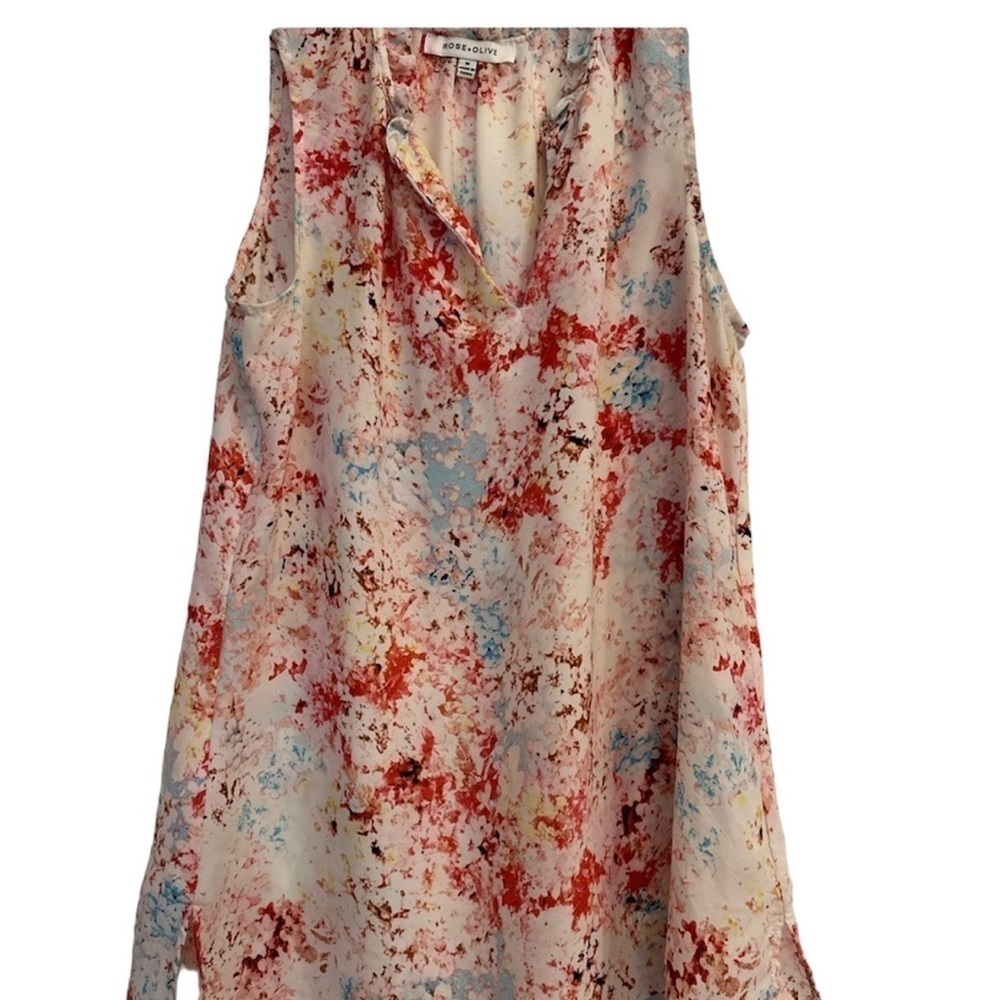Rose & Olive Beautiful watercolor blouse medium